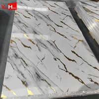 Lambris mural en plastique composite, alternative au marbre, panneau mural avec revêtement protecteur UV, feuille de marbre PVC