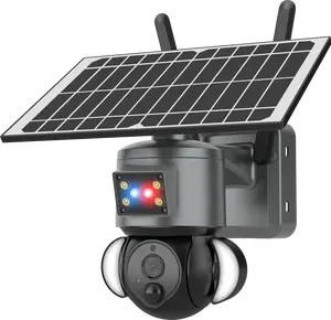 Regis 4MP智能太阳能警报Ptz泛光灯户外sim卡Gsm 4g太阳能闭路电视摄像机带红蓝报警器