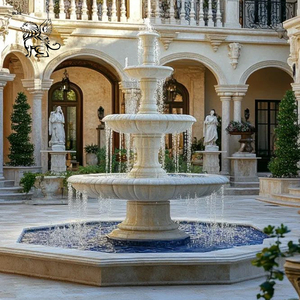 BLVE Design moderno decorativo intagliato a mano in pietra naturale fontana <span class=keywords><strong>da</strong></span> <span class=keywords><strong>giardino</strong></span> a 3 livelli fontane in marmo per esterni - Product Image 3