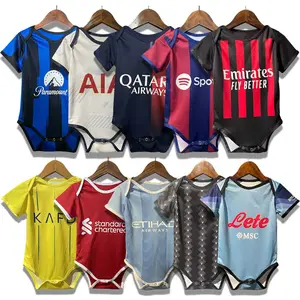 Camisa de futebol personalizada 24/25 para bebês, uniforme de secagem rápida para bebês