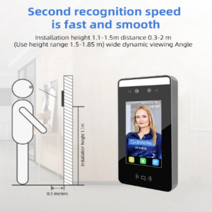 4.3 inch wiegand26 RS485 TCP/IP độc truy cập điều khiển máy sinh trắc học Nhận dạng khuôn mặt đo nhiệt độ cho - Product Image 3