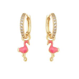 FOXI 925 plata esterlina sólida Huggie lindo flamenco esmalte Rosa CZ <span class=keywords><strong>TikTok</strong></span> 18K chapado en oro plata moda 925 pendientes <span class=keywords><strong>de</strong></span> aro <span class=keywords><strong>de</strong></span> plata - Product Image 2