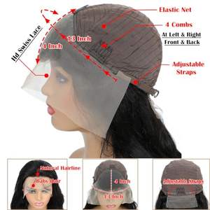 Perruques Frontales en Dentelle Vague Corporelle Brésilienne Vierge de Densité 180% Cheveux Humains 13x4 avec Dentelle Frontale HD Transparente et Baby Hair - Product Image 5