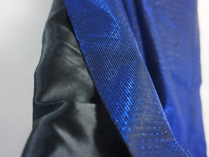 Tul estrellado azul real unido con tela satinada brillante para vestido de moda - Product Image 6