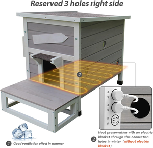 Casa para Gatos al Aire Libre, Casas Grandes para Gatos Silvestres, Refugio para Gatos de Madera Resistente a la Intemperie con Puerta de Escape - Product Image 5