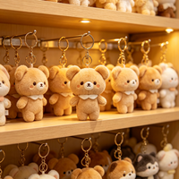 Porte-clés en peluche personnalisé avec logo, design ours en peluche mignon, breloque de sac à dos, jouet en peluche doux sur mesure