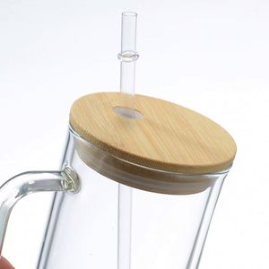 Gobelets à sublimation transparents en forme de boule de neige, avec couvercle en bambou, 15 oz, en verre dépoli à double paroi, personnalisables, pour café, vente en gros, prêts à expédier - Product Image 3