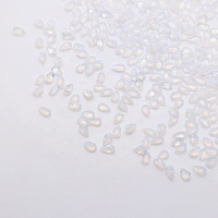 Yingma Bijoux Opale de Verre Synthétique 3x5mm Lâche Blanc Poire Cut Lab Créé Opale