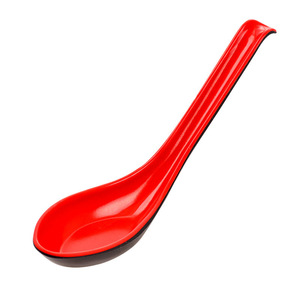 Red And Black Melamine Soup Spoon Long Handle Food Grade Material Restaurant Hotel Use Solid Color Pattern - Product Image 5