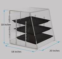 Vitrine à pâtisserie en acrylique à trois niveaux, vitrine transparente pour biscuits, pâtisserie, cupcakes avec plateau