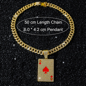 Collar con Colgante de Póker de Aleación de Diseño Innovador 2026, Estilo Hiphop, Collar Geométrico Punk para Hombre, Joyería al por Mayor - Product Image 5