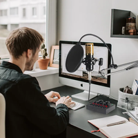 Kit de microphone à condensateur BM800 avec carte son V8, micro pour streaming en direct, multifonction, carte son, podcast, micro