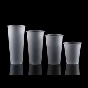 Custom logo Printed 16oz 18oz 22oz clear Frost Bubble Tea Disposable <b>Plastic</b> <b>Cup</b> Boba Milk Food Grade PP <b>Cup</b> with Lids - Product Image 4