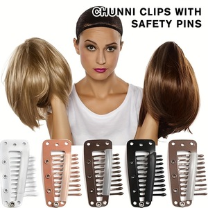 Jingkua <b>Wig</b> <b>Clips</b> 3.8Cm Slanted Teeth Metal BB <b>Clip</b> Hair Extension Accessories Black - Product Image 2
