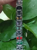 Bracelet de couple en titane pur 9 en 1 avec énergie scalaire quantique en pierre naturelle personnalisée Energinox vente en gros