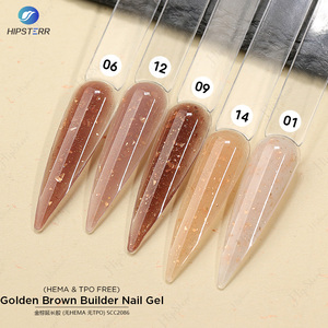 เจลต่อเล็บสีน้ำตาลช็อกโกแลตแบบกลิตเตอร์ เจลแข็งสีน้ำตาลเงา เจลต่อเล็บแบบใช้ความร้อนต่ำ เจลยูวีสำหรับต่อเล็บในภาชนะแบบกำหนดเอง - Product Image 2
