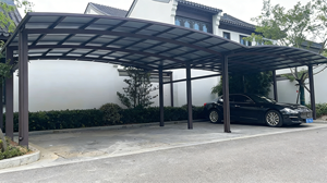 Moderno Lussuoso Carport Doppio per Auto da Esterno, Tettoia per Parcheggio in Lega di Alluminio con Lastra PC Spessa - Product Image 4