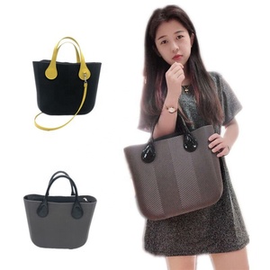 2023 O <strong>Italy</strong> Fashion Handbag Silicone Tote Bag DIY Match <strong>Leather</strong> Handle Inner Women Bag - Product Image 3