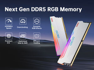 Mémoire RAM DDR5 haute vitesse 32 Go (2*16 Go) 4800 MHz 5600 MHz 6000 MHz 7200 MHz pour PC, jeux, rendu, station de travail, ordinateur de bureau, en stock - Product Image 1