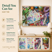 Kit de Broderie Point de Croix en Coton Fait Main KS Craft Premium 14CT – Motifs Moments de Journalisation – Artisanat Traditionnel Chinois pour Décoration Murale