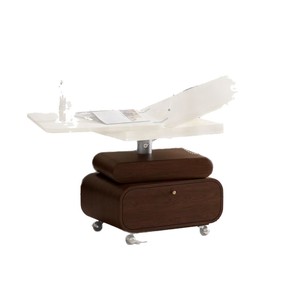 Mobile <b>Folding</b> Height Adjustable Coffee <b>Table</b> With Storage Living Room Home Use Solid Wood Design - Product Image 5