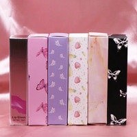 Bajo moq Totalmente personalizado Diseño uno a uno Caja de lápiz labial mate brillante de lujo Tubos de brillo de labios Caja de embalaje con logotipo COSMET BOX