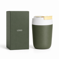 Mug à café OEM 360 ml avec couvercle 2-en-1 et paille intégrée, tasse de voyage personnalisée pour programmes de cadeaux promotionnels