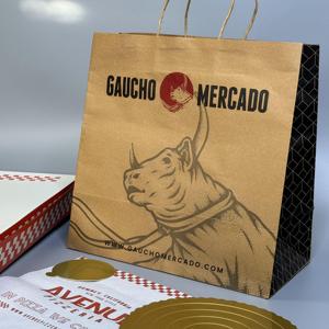Groothandel Bruine Kraft Papieren Zakken Accepteren Op Maat Gemaakte Print Voorraad Cadeau Zak Fast Food Weg Te Nemen Twisted Handvat Boodschappentas - Product Image 3