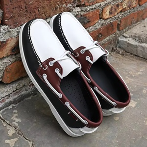 <span class=keywords><strong>Scarpe</strong></span> da Uomo Classiche alla Moda Stile Nautico Trendy in Vera Pelle con Fodera in PVC, Comode con Lacci, Supporto per l'Arco Plantare, Adatte a Tutte le Stagioni - Product Image 1