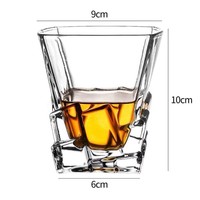 Verre carré transparent de 300 ml, verre carré à base épaisse pour whisky, cocktails, spiritueux, usage quotidien