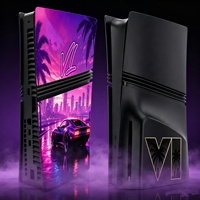 Coque de protection anti-rayures en ABS imprimé pour console PS5 Pro, style GTA, plaque frontale de remplacement pour console PS5 Pro