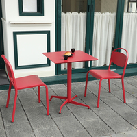 Ensemble de table pliante d'extérieur résistant à la rouille, imperméable et durable pour café, jardin, magasin de proximité, restaurant