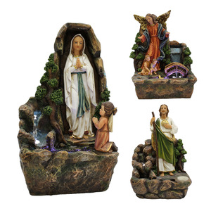 <span class=keywords><strong>Fontaine</strong></span> d'intérieur personnalisée en polyrésine, <span class=keywords><strong>fontaine</strong></span> religieuse catholique en résine, crèche de la Vierge <span class=keywords><strong>Marie</strong></span> avec lumières LED - Product Image 1