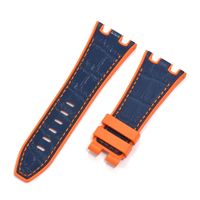 Damen Silikon-Uhrenarmband für AP -Royal Oak 28mm mit Kerbdesign, Kompatibel mit Modellen für AP 15400 Uhren