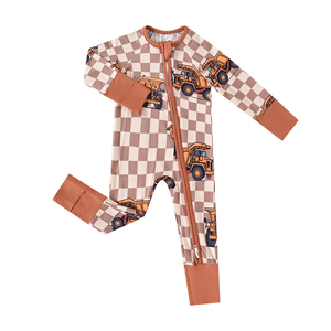 Yüksek Kaliteli ABD Yerli Stok Bambu Fermuarlı Bebek Pijamaları Yenidoğan Bebek Bambu Giyim Seti Doğal Kumaş Sade Bambu Uyku Tulumu - Product Image 3