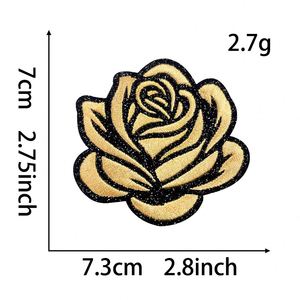 New DIY Accessories Iron on Multi-color Flower <b>Glitter</b> Rose Fabric Patches for Clothing Bag Hair Decoration - Product Image 6