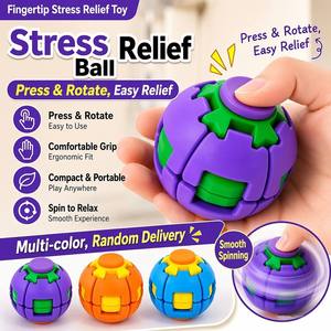 Balle Antistress 3D PLA à Presser Tourner Jouet Fidget Décompression Sensoriel pour Adultes Enfants Bureau - Product Image 3