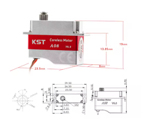 Servo HV KST A08 V6.0 en alliage d'aluminium sans noyau et engrenage en acier trempé pour planeur DLG pour modèle d'avion radiocommandé