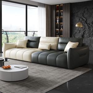 Italiano sala de estar individual pequeño apartamento gato rasguño piel fila recta <span class=keywords><strong>tres</strong></span> o cuatro personas sofá familiar barato - Product Image 3