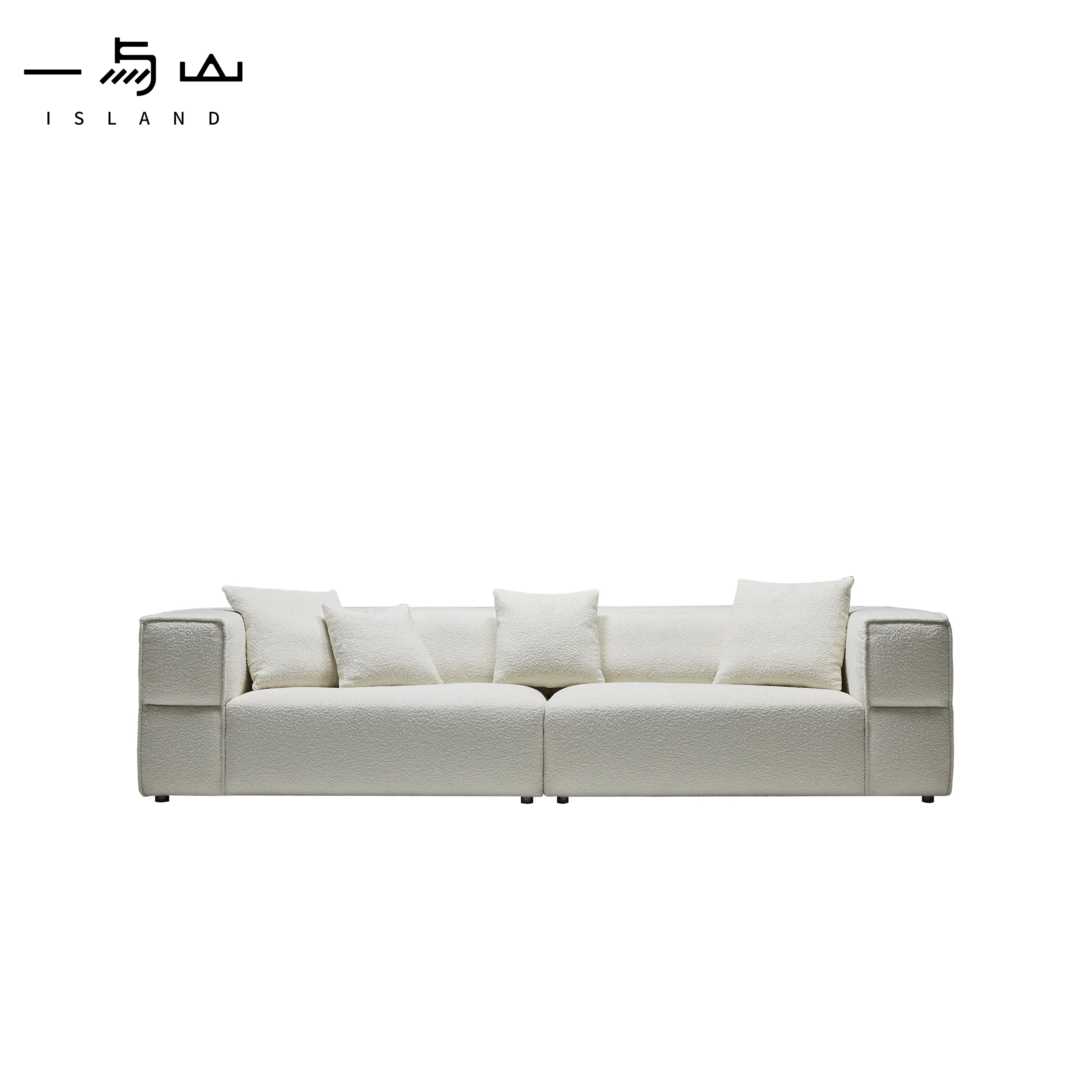 2023 Factory price latest style luxury modern Teddy velvet three seater indoor floor sofa for living room bedroom