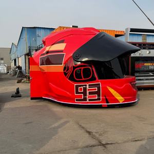 Food Truck Gigante a Tema Casco da Motociclista per Influencer, Caffetteria Mobile, Punto <span class=keywords><strong>Vendita</strong></span> a Tema Moto, Attrazione Estetica per il Traffico e il Check-in - Product Image 4