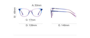 <span class=keywords><strong>Gafas</strong></span> TR90 Anti-Luz Azul para Mujer, Estilo Europeo Americano 2134, Patillas con Diseño Retorcido, Color Caramelo, Progresivo, Clásico, Plano - Product Image 3