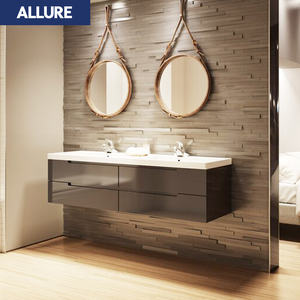 Meuble de salle de bain suspendu en <span class=keywords><strong>PVC</strong></span>, petit meuble de rangement mural, vasque et unité de salle de bain, accessoires de salle de bain Allure Millwork Joinery - Product Image 1