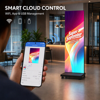 Écran d'affichage LED pliable, signalisation numérique portable, panneau publicitaire, bannière, contrôle par application WiFi, étanche, extérieur/intérieur