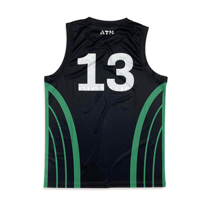 เสื้อบาสเก็ตบอลแบบแห้งเร็วชุดเล่นกีฬาโพลีเอสเตอร์ระบายอากาศได้ดีดีไซน์พิมพ์ซับลิเมชันขนาด XS-XL ออกแบบได้ตามต้องการสำหรับทุกเพศ - Product Image 3