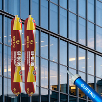 Adhésif structurel en silicone neutre RTV GF 9009, 590 ml, en pochette, pour le collage structurel des murs-rideaux en verre et du verre isolant