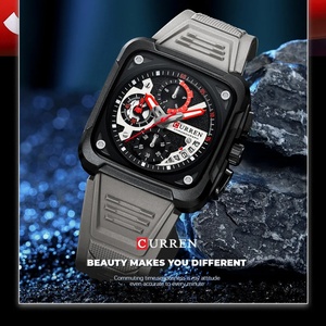 CURREN 8461 Business Quartz <b>Watch</b> for Men Original Chronograph Silica Gel Wristwatch Waterproof Luminous Calednar Luxury Man - Product Image 4