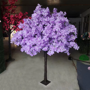 Arbre de cerisier artificiel personnalisable, fleurs rouges, violettes et blanches, pour décor de fond de mariage et centres de table - Product Image 2