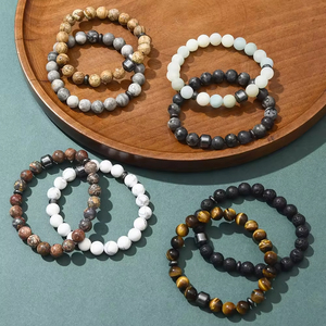 Custom 8mm Magnet Charm <strong>Beads</strong> Stretch Natural Stone <strong>Bracelet</strong> Lava <strong>Bead</strong> <strong>Fashion</strong> Tiger Eye Beaded <strong>Bracelets</strong> Wholesale - Product Image 2