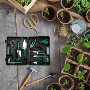 Ensemble d'outils de jardin <span class=keywords><strong>anti</strong></span>-rouille de 10 pièces, tête en acier A3, manche en PP, outils et accessoires de jardinage avec rangement pour le jardin - Product Image 5